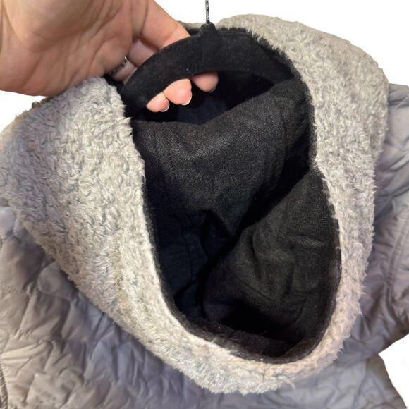 Patagonia Vegabunda Reversible Coat Jacket M Black Gray Merino Wool Blend Hooded - Picture 10 of 12